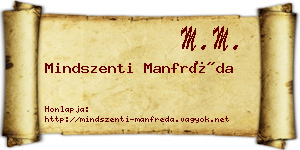 Mindszenti Manfréda névjegykártya